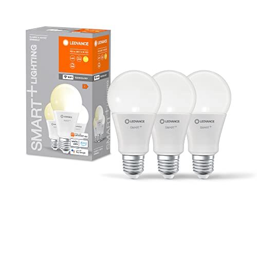 Ledvance Slimme LED lamp met WiFi technologie, E27-basis matte optiek ,Warm wit (2700K), 1521 Lumen, substituut voor 100W-verlichtingsmiddel slim dimbaar, 3-Pak