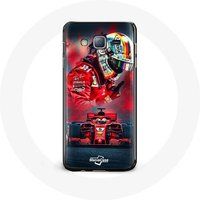 Maniacase Etui voor Samsung Galaxy J3 2016 Formule 1 Sebastian Vettel F1 Driver Red