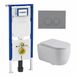 Geberit QeramiQ Dely Swirl Toiletset - 36.3x51.7cm - Geberit UP720 Duofix Sigma inbouwreservoir - 35mm zitting - bedieningsplaat licht grijs - ronde knoppen - glans wit