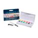 Derwent Pastel Shades Verfset, Set van 12, Halve Napjes, Wateroplosbaar, Ideaal voor Gouache-stijl Schilderen, Professionele Kwaliteit, Reisformaat, 2306247.
