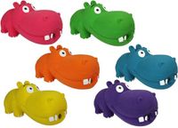 Multipet Latex nijlpaard - 20,5 cm - hondenspeeltje - felgekleurd met piep