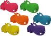 Multipet Latex nijlpaard - 20,5 cm - hondenspeeltje - felgekleurd met piep