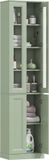 Homcom Badkamerkast (vloermodel) - Spaanplaat, MDF - 38 x 26 x 160 cm - Saliegroen