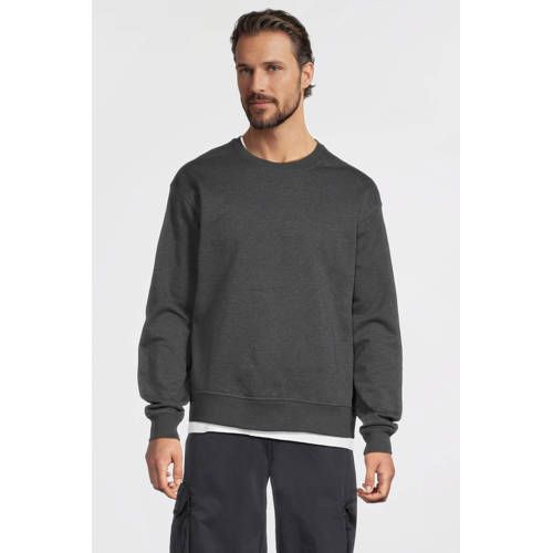 Anytime Fleece Sweater Donkergrijs Melange