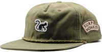 Surf Monkey 5-panel pet met trekkoord voor heren/dames - 100% biologisch katoen - One size (groen)