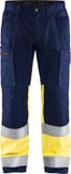 Blåkläder Werkbroek met stretch High Vis 1551-1811 - Marine/High Vis Geel - C148