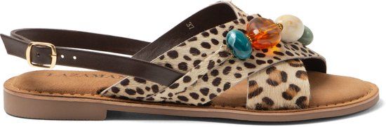 Lazamani - Marika Dames Sandalen Leopard - Maat 38