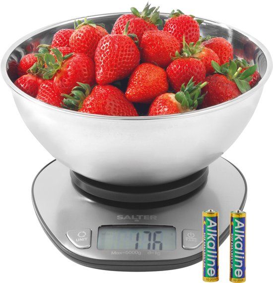 Salter Digitale Kom Weegschaal - 5kg - 2 liter roestvrijstalen kom