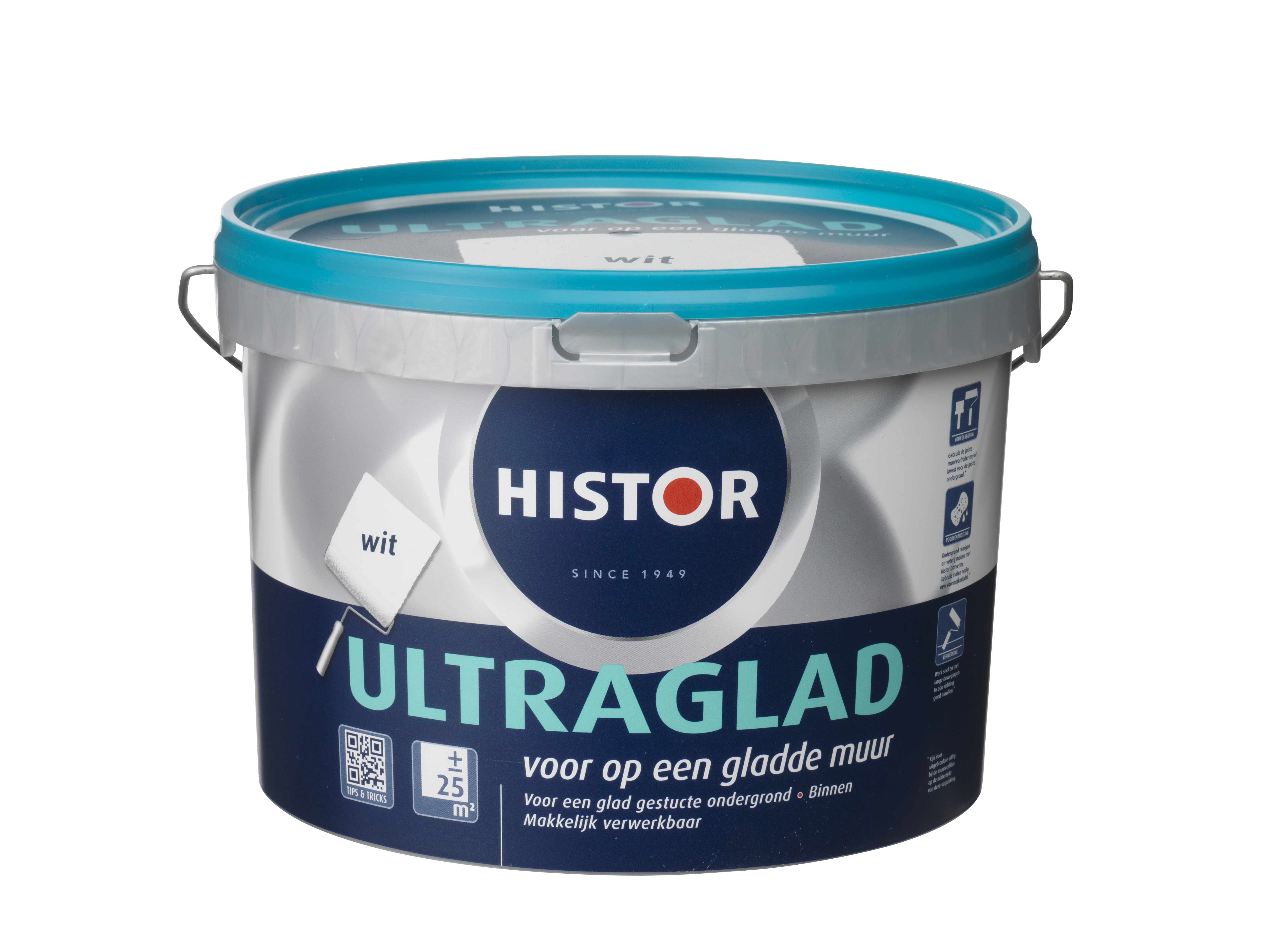 Histor Ultraglad Muurverf - 2 5 liter - Wit
