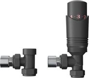 Rosani Classic universele radiator aansluitset haaks - mat zwart
