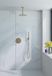 Fortifura Calvi Inbouw Regendoucheset - rond - thermostatisch - plafondarm - 25cm - hoofddouche - staaf handdouche - PVD - geborsteld messing (goud)