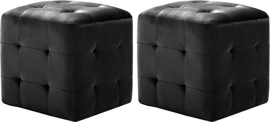 vidaXL Nachtkastjes 2 st 30x30x30 cm fluweel zwart