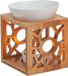 Merkloos Geurbrander voor amberblokjes/geurolie/waxmelts - bamboo/keramiek - 12 x 10 x 14 cm