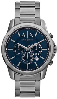 Armani Exchange Banks Herenhorloge - Grijs/Blauw - Chronograaf - Staal
