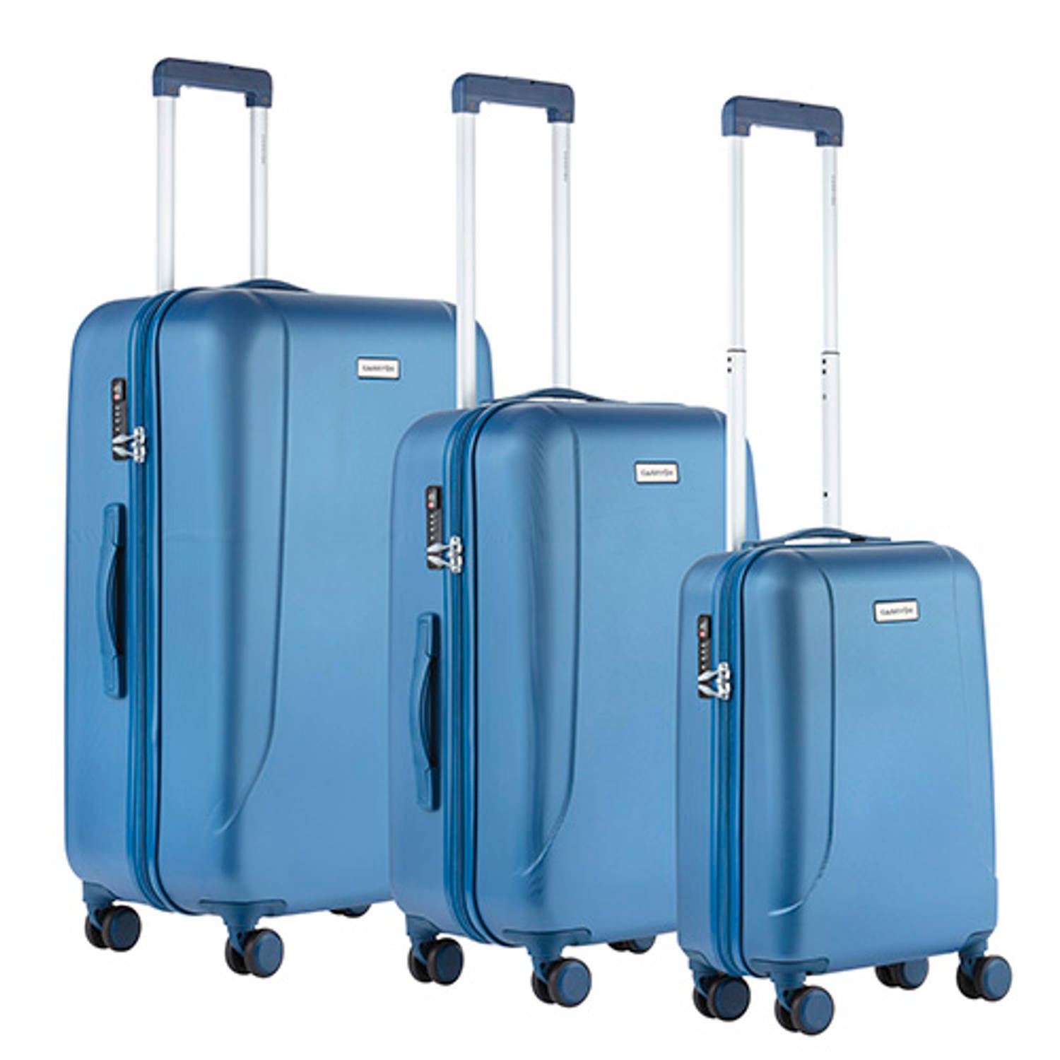 CarryOn skyhopper kofferset tsa trolleyset met okoban dubbele wielen blauw