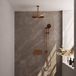 Brauer Copper Edition Thermostatische Regendoucheset Inbouw - Hoofddouche 30 cm - Met Drukknoppen - Handdouche 3 Standen - Doucheslang - Geintegreerde Glijstang