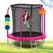 Klarfit Kindertrampoline indoor/outdoor, Kleine trampoline voor kinderen, Kindertrampoline antislip, Trampoline met ladder, Randafdekking en veiligheidsnet, UV-bestendige trampoline klein, 250cm
