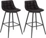 Bolt Edge Fauteuil – Noir – Avec dossier – 43x35x88cm – Set de 2 – Moderne