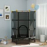 Trampoline Ø 140 cm, Noir, Avec Filet De Sécurité