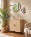 Mano Leisure Mano - Dressoir - L 80 × B 40 × H 85 cm - Eikenhoutlook & Zwart Metaal - 100% FSC-gecertificeerd hout