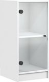 vidaXL Bijzetkast met glazen deuren 35x37x75,5 cm wit
