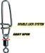 Gamakatsu Hyper S-Snap X H-Swivel Taille 3 32kg Noir Acier 4 pièces