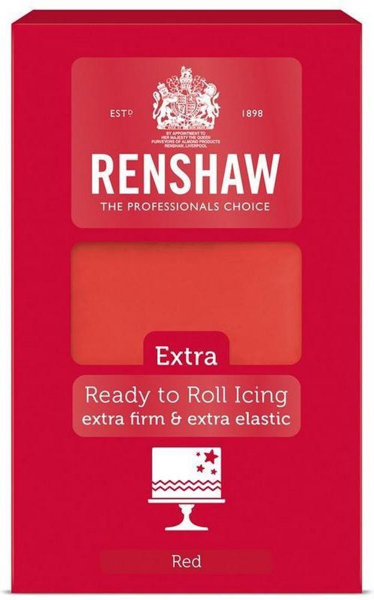 Renshaw Rolfondant Extra Rood: Stevig, Elastisch. 1 kg