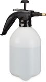 Relaxdays 2 liter verstelbare sproeikop voor water en onkruidbestrijdingsmiddelen - plantenspuit met drukspuit - wit/zwart
