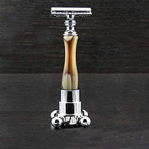 Haryali London Double Edge Safety Razor & Razor Holder - Hoorn Luxe Scheercollectie Duo