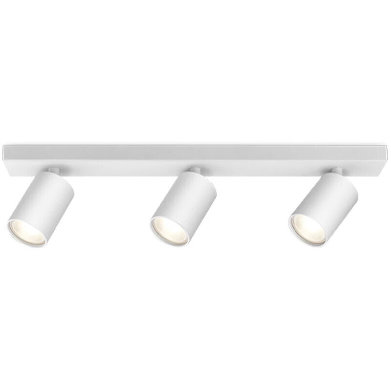 BES LED LED Plafondspot - Brinton Betin - GU10 Fitting - 3-lichts - Rond - Mat Wit - Kantelbaar - Aluminium