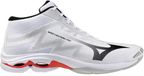 Mizuno Wave Lightning Pro Mid Volleybalschoenen Heren Wit/Zwart/Fiery Rood Maat 41