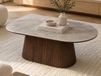 Vireo Table basse 120 cm chêne foncé/marbre beige