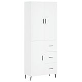 vidaXL Hoge kast, wit, 69,5 x 34 x 180 cm, houtvezel