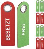 Relaxdays Deurhanger "Besetzt Frei" - Set van 10 - Duitstalig - Rood/Groen