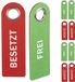 Relaxdays Deurhanger "Besetzt Frei" - Set van 10 - Duitstalig - Rood/Groen