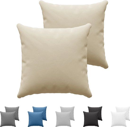 Dreamzie Kussensloop 65 x 65 cm (set van 2) - Beige - 100% Jersey Katoen