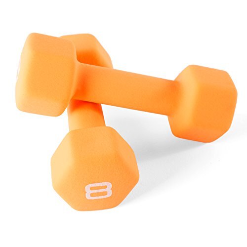 Cap Barbell Unisex SDN5P-16 neopreen gecoate haltergewichten (paar), 3,6 kg/klein, licht oranje, 3,6 kg