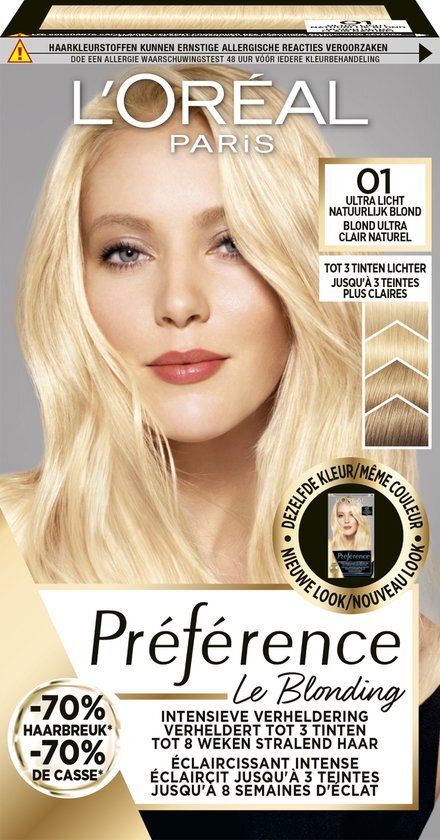 L'Oréal Blondissimes Préférence 01 - Natuurlijk blond - Haarverf met Color extender