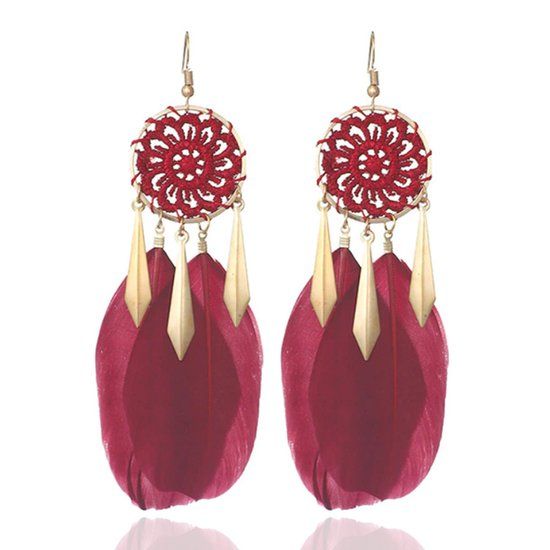 Deja Jewels Lookinggoodtoday Veer Oorbellen Rood - Dromenvanger
