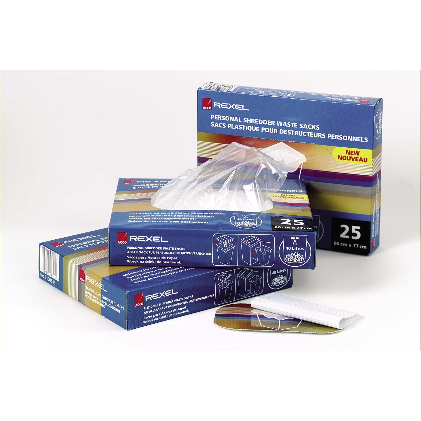 Rexel Plastic Opvangzakken v. Papiervernietigers 115L AS1000 (100) - Transparant