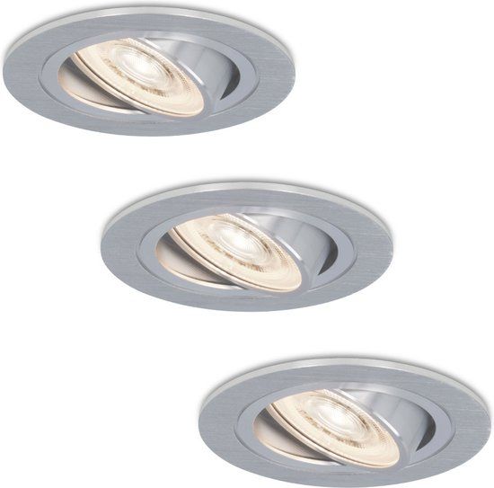 HOFTRONIC Set van 3 Chandler LED inbouwspots - 6W 570lm - GU10 - 4000K neutraal wit - Dimbaar - Kantelbaar - IP20