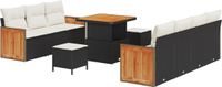 vidaXL Banc de jardin noir et crème