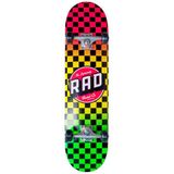 RAD Unisex - Checkers Progressive Skateboard, Rasta, 8"