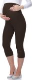 Be Mammy Dames Leggings - Zwangerschapskleding - Capri - Viscose - BE-Leggings-03 - Bruin - XXL