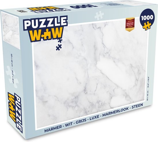 MuchoWow Puzzel Marmer - Wit - Grijs - Luxe - Marmerlook - Steen - Legpuzzel - Puzzel 1000 stukjes volwassenen - Sinterklaas cadeautjes - Sinterklaas voor grote kinderen