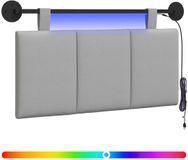 vidaXL Hangend hoofdbord met LED-verlichting, wolkgrijs, stof