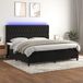 vidaXL Boxspringbed met matras en LED-verlichting, zwart, 200x200 cm, fluweel