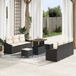 vidaXL Banc de jardin - Set - 9 - pièces - Noir - poly - rotin