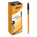 BIC Oranje originele fijne balpennen, zwarte schrijfpennen ideaal voor school, Fine Point (0,8 mm), verpakking van 20 stuks
