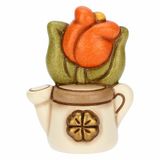 THUN Mini gieter met tulp - keramiek - collectie Bomboniera - 4,6 x 3,3 x 6,1 cm